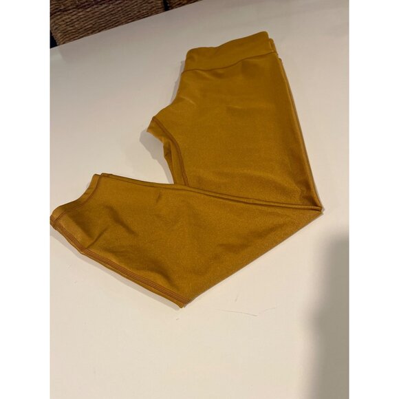 High-Waisted Athleta Mustard Yellow Athletic Leggings For Women - Picture 2 of 7